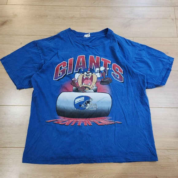 Team Champ Other - Vintage New York Giants Shirt Mens Large Blue NFL Football Taz Looney Tunes 90s
